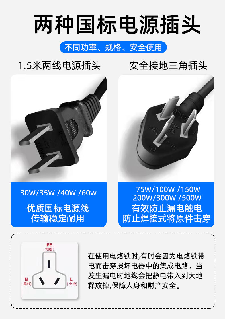 Wholesale soldering irons with pointed and flat nozzles, external heating, adjustable temperature, high-power soldering pens, and household repair soldering tools pic 23