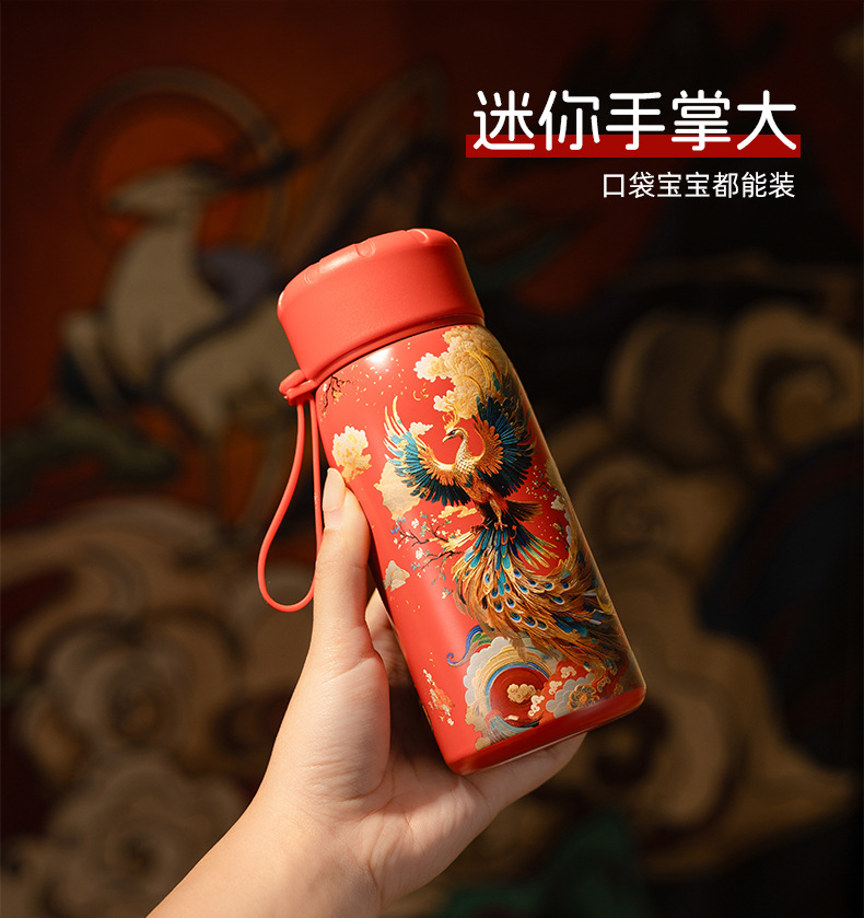 凤凰水杯不锈钢国潮智能保温杯真空温显杯商务办公礼品杯批发详情2