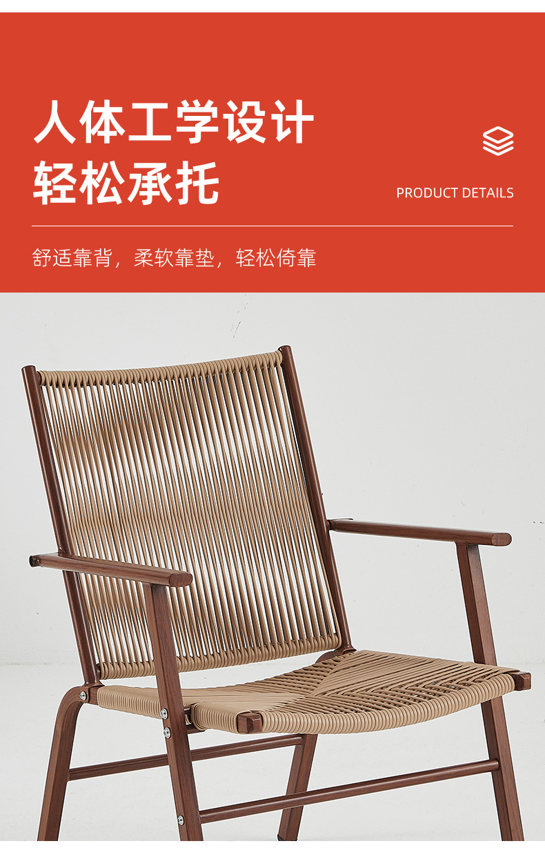 Wholesale courtyard and small garden ironwork rattan chairs, outdoor balcony leisure rattan chairs, three-piece sets, combination restaurant stall chairs, rattan chairs, garden tables pic 3