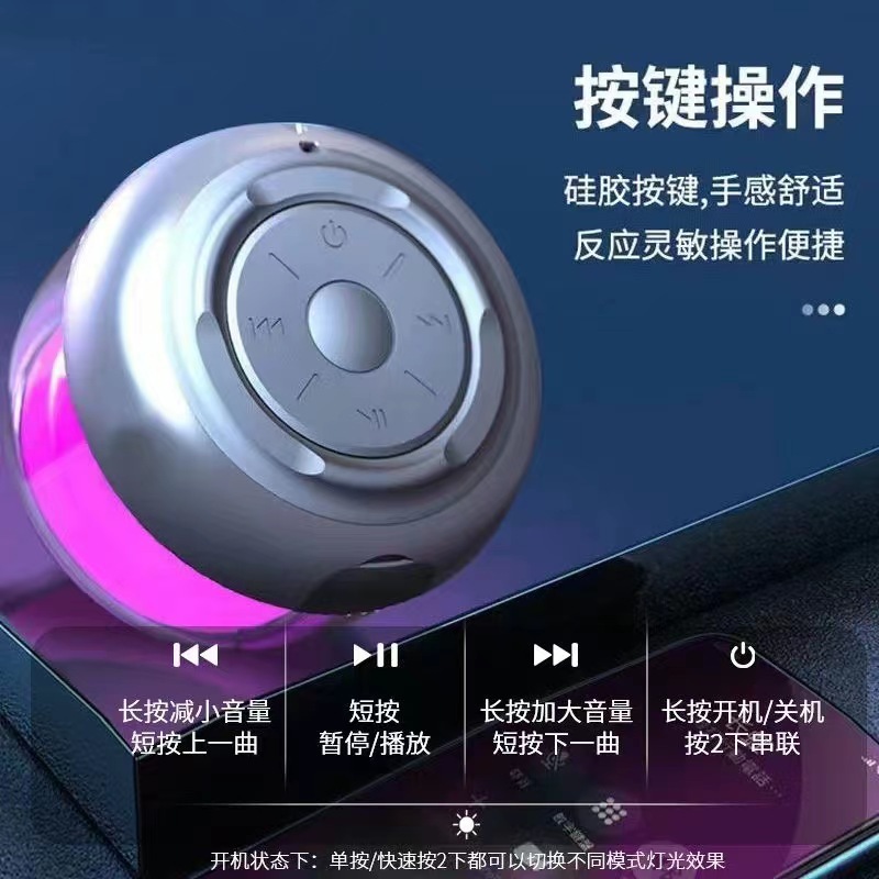 跨境炫彩蓝牙低音炮小刚炮音响车载音响户外便携网红迷你蓝牙音箱详情15