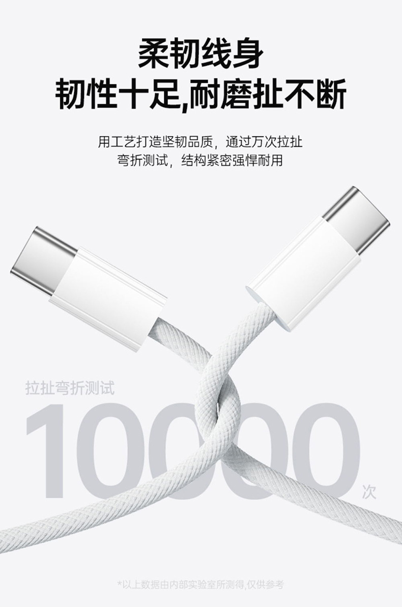 适用于苹果15全兼容2米双type-c编织PD60W数据线iphone15快充线详情11