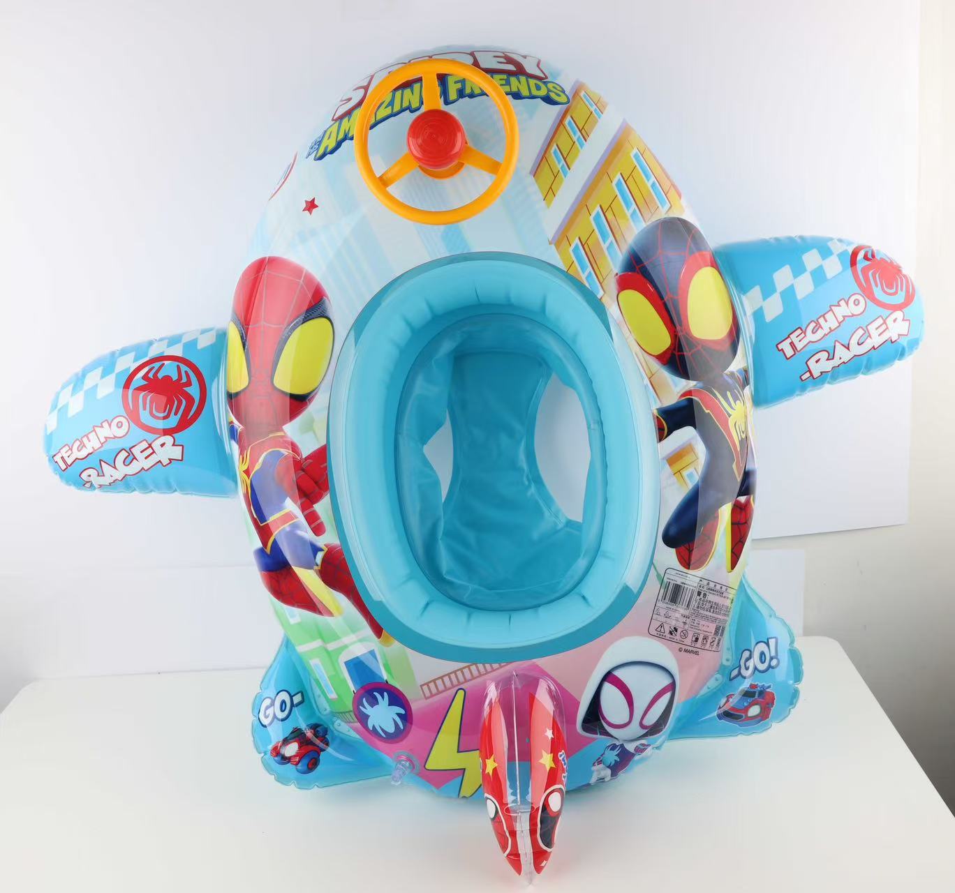 厂家现货新款冰雪奇缘奥特曼草莓熊儿童水上充气坐艇游泳圈批发卡通气模玩具详情5