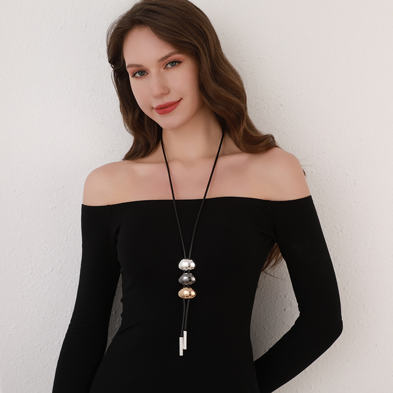 亚马逊专供长款项链时尚百搭简约吊坠几何饰品女士毛衣链欧美跨境详情7