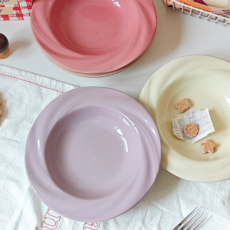 ins风可爱陶瓷餐具高颜值盘子菜盘意面盘西餐盘家用高级感甜品盘详情12