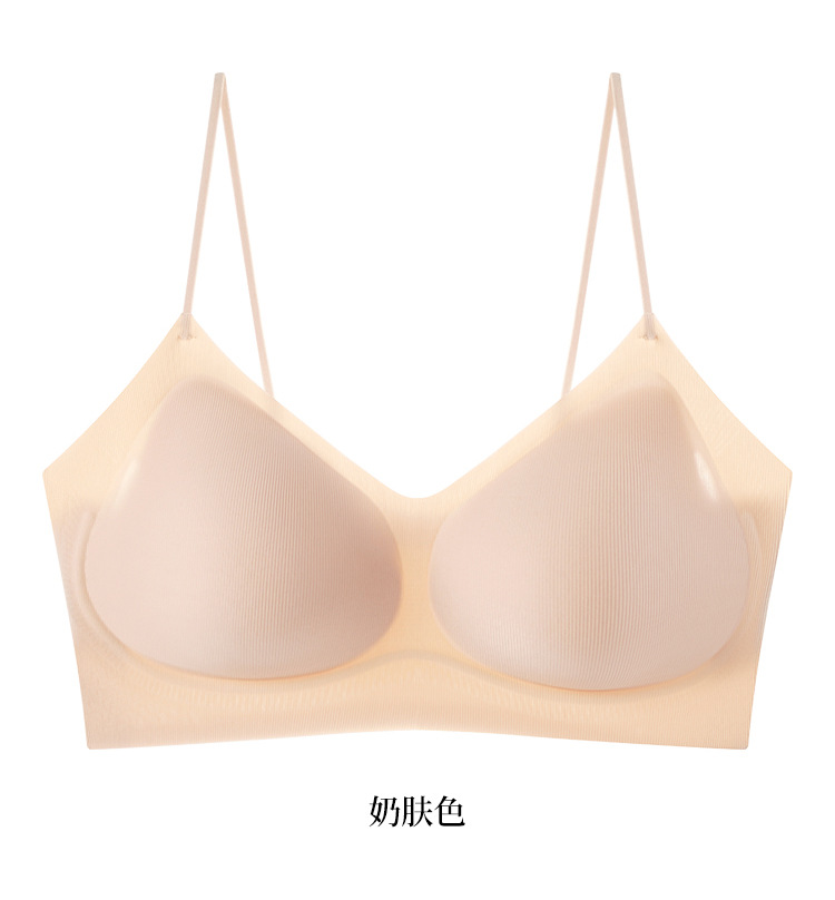 草本山茶花香氛内衣女夏季超薄无痕大胸显小细闪吊带无钢圈文胸罩详情18