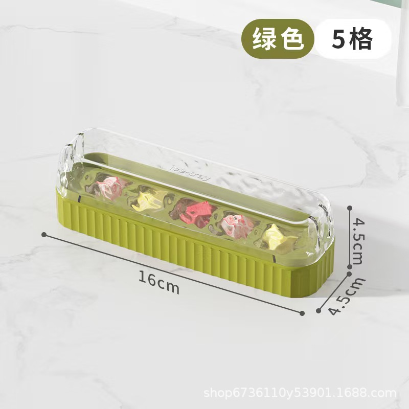 新款家用带盖密封按压冰格冰块模具易脱模制冰盒冰块模详情5