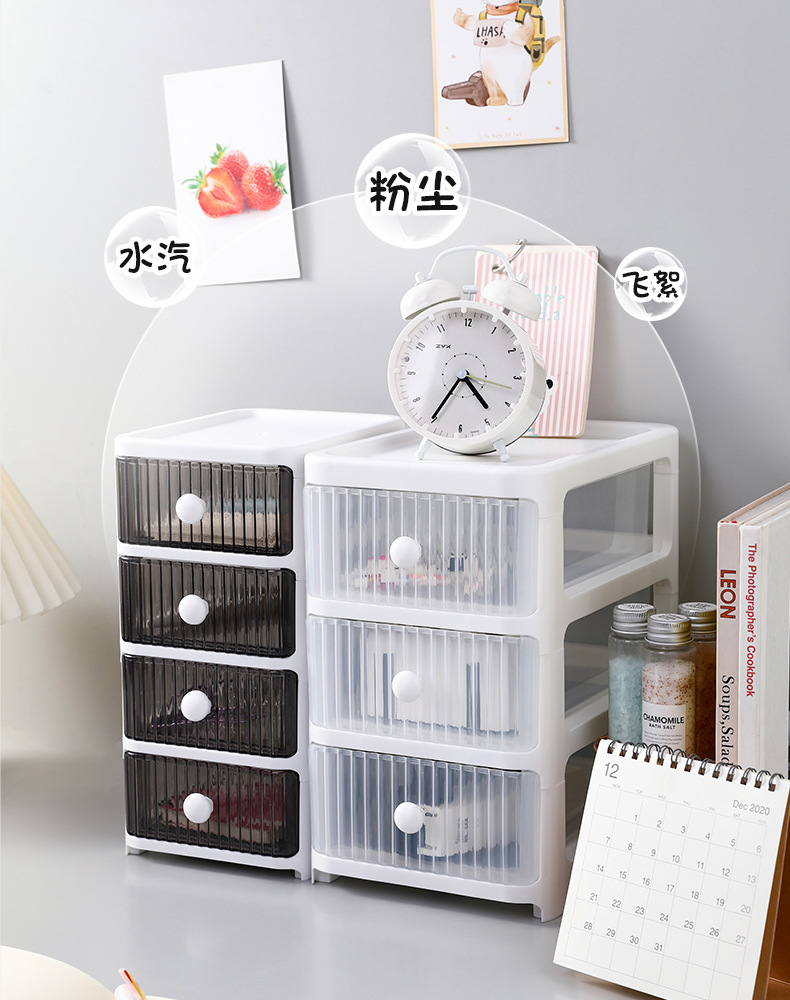 Desktop large-capacity storage box, dressing table, skin care product organization rack, multi-layer drawer storage box for student stationery pic 4