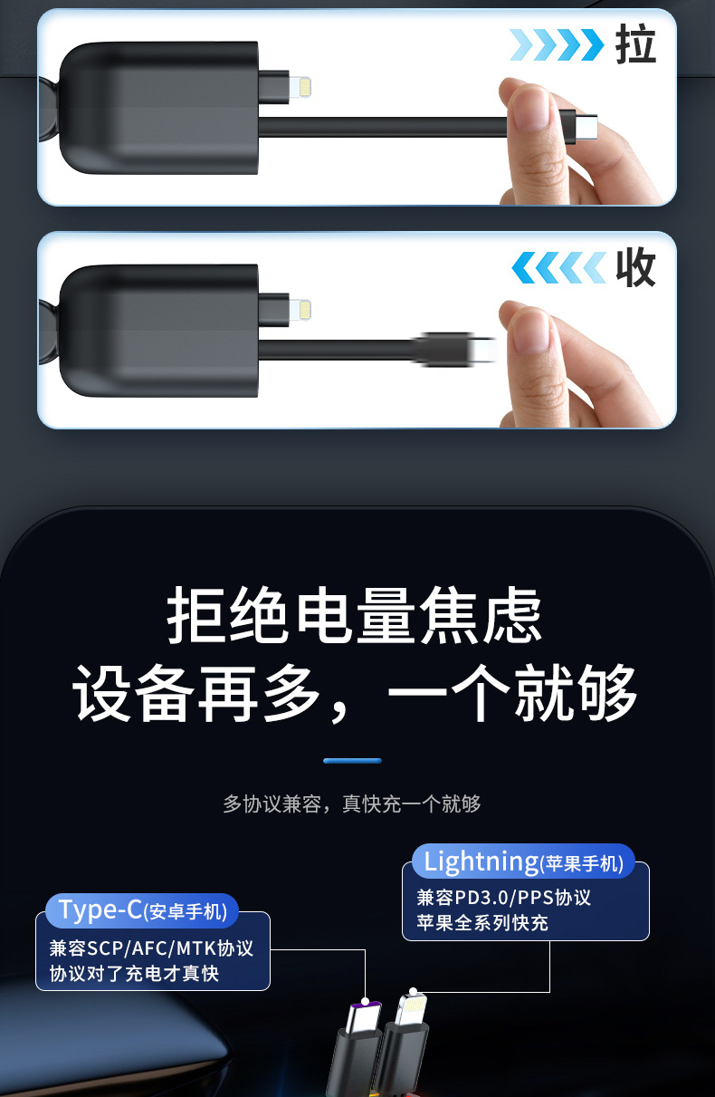 L3 L4 L5车载蓝牙mp3车载MP3四合一伸缩线车载充电器FM发射超级快充详情4