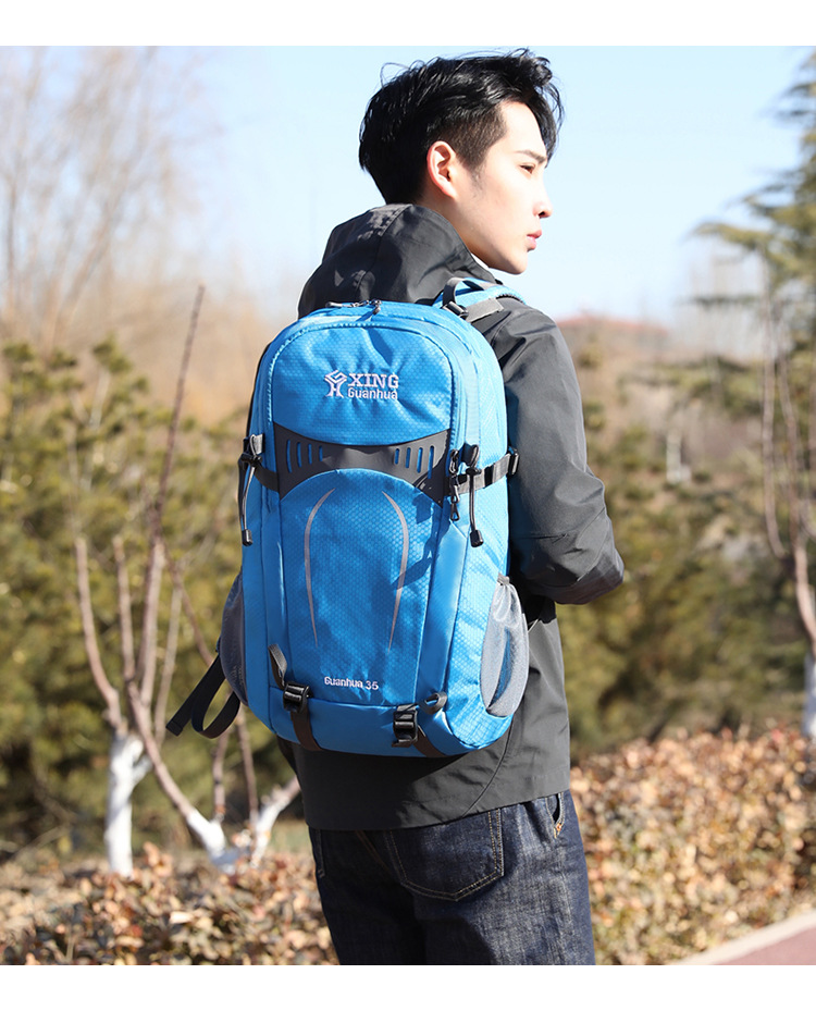 户外大容量登山包耐磨旅行包干湿分离隔层徒步男双肩包气垫背带详情18