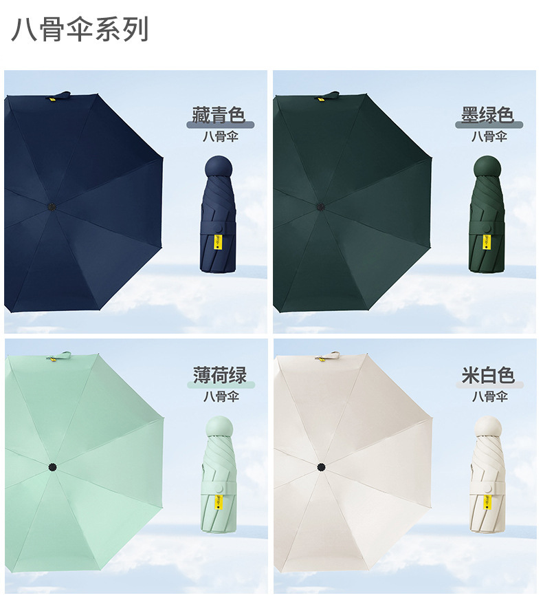 五折黑胶遮阳伞晴雨两用防晒防紫外线太阳伞折叠口袋雨伞广告伞详情21