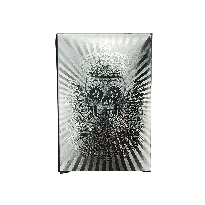 厂家现货金箔土豪纯黑色扑克 德州塑料防水骷髅头出口跨境货源详情2