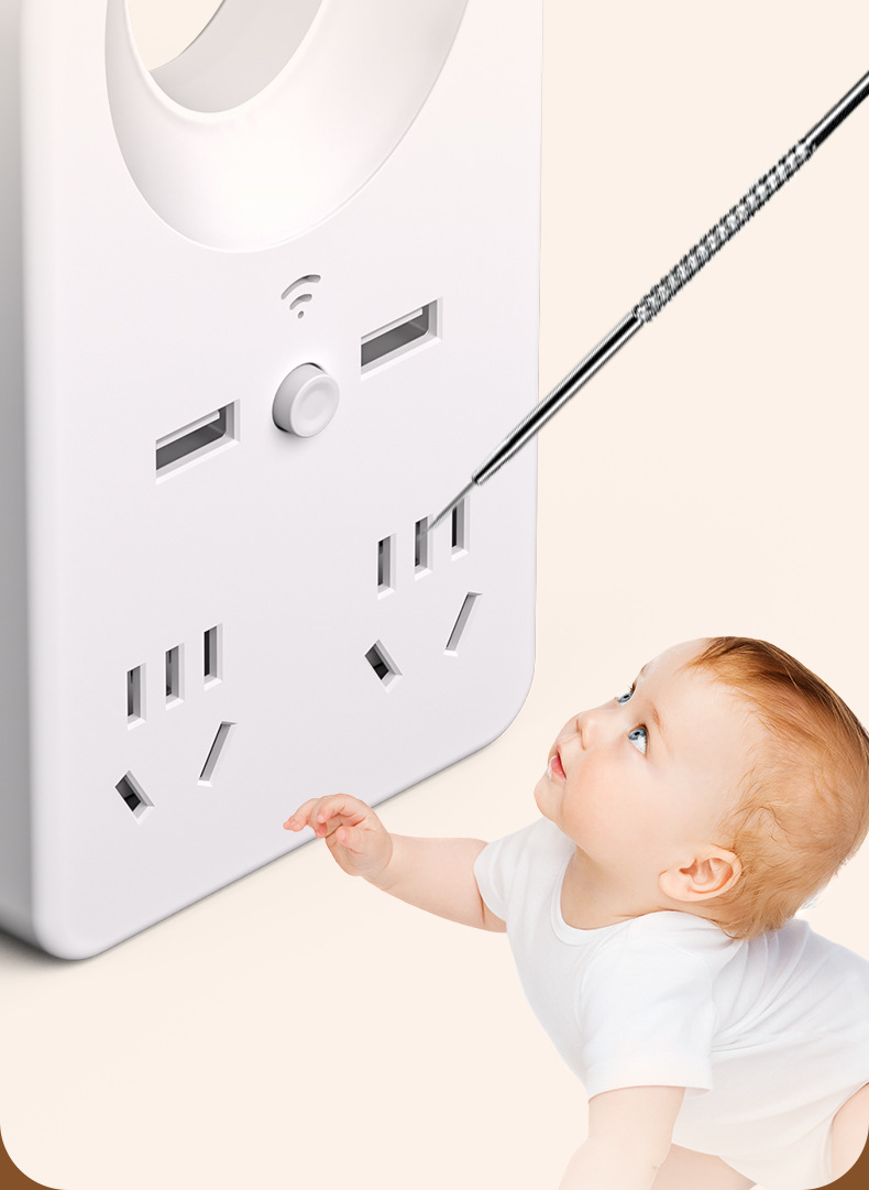 智能语音声控小夜灯带插座usb多功能插排家居LED柔光宿舍护眼台灯详情27