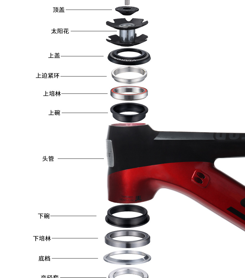 viaron mountain bike bowl set 44*55 44*56 aluminum alloy Peling frame head bowl repair accessories pic 4