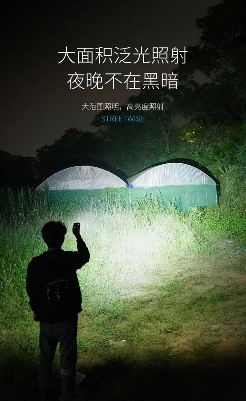 Outdoor mini keychain light, multi-speed adjustable portable lighting, flashlight, floodlight, magnetic suction work light, magnetic suction charging pic 2