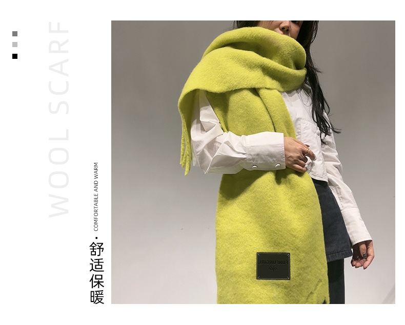 Autumn and winter Ankela Red Wool Scarf for women, new solid color thickened warm scarf, high-end, simple and versatile shawl pic 12