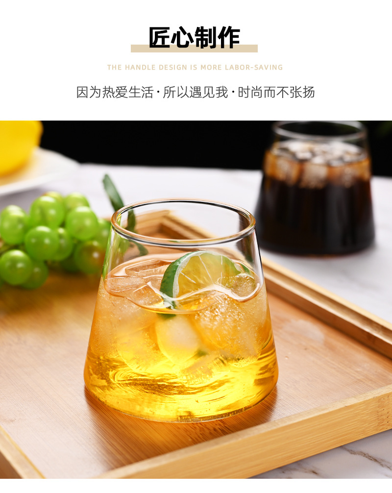 日式耐热玻璃杯创意富士山水杯家用早餐牛奶杯咖啡杯威士忌啤酒杯详情10