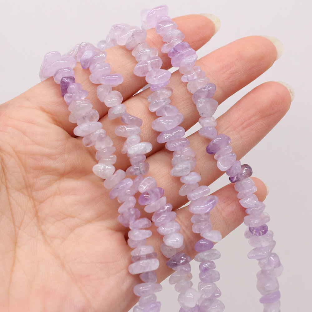 Wholesale of semi-finished DIY jewelry and handcrafted accessories made from natural crushed stone, amethyst and fluorite raw stones, beads with holes pic 8