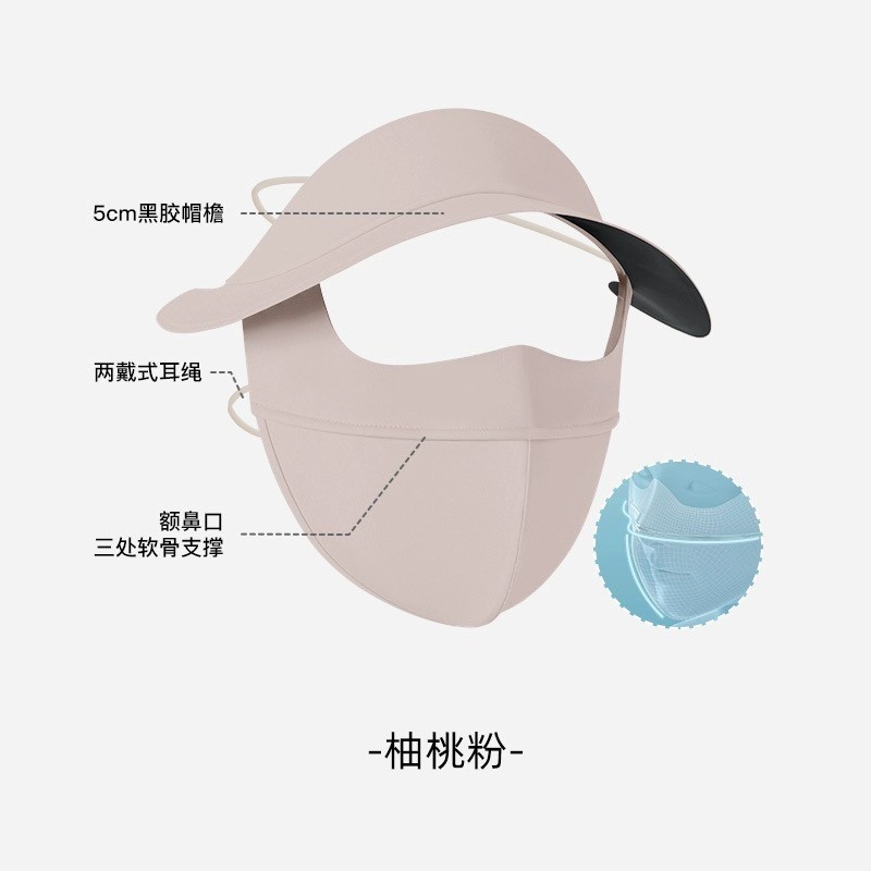 Sun protection mask, sun hat, full face sun protection mask, face shield, UV protection, outdoor breathable sun protection face, Gini pic 5