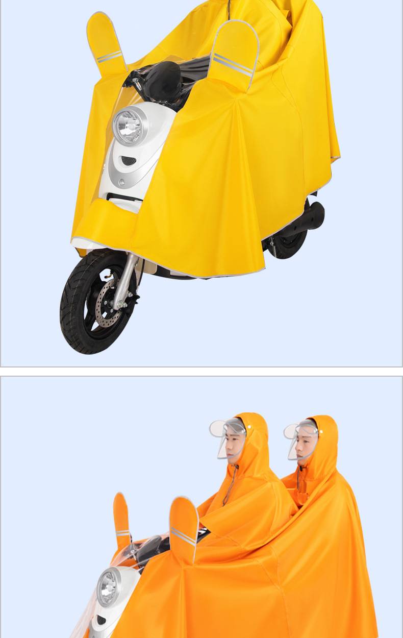 Electric bike raincoat, large Oxford cloth motorcycle raincoat, single and double people, men and women, explosion-proof rain electric bike raincoat pic 20