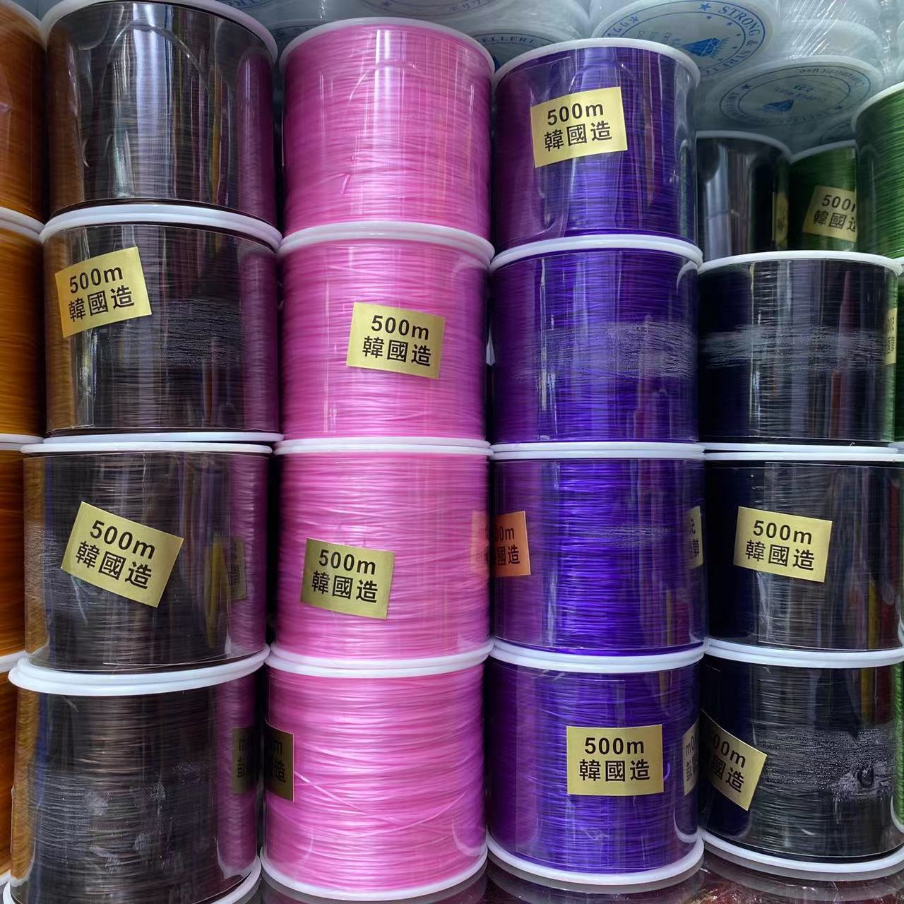 500米diy佛珠水晶串珠大卷韩国造扁形水晶线松紧线弹力线绳批发详情11