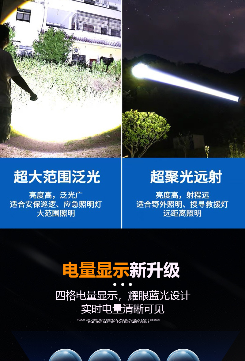 LED头灯强光充电式户外夜钓鱼远射手电筒超长待机耐用头戴式矿灯详情4