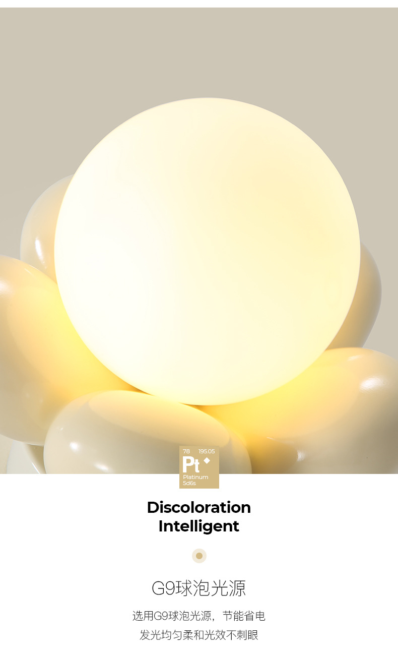 过道灯走廊简约创意奶油风花朵装饰浪漫温馨卧室床头灯玄关吸顶灯详情15