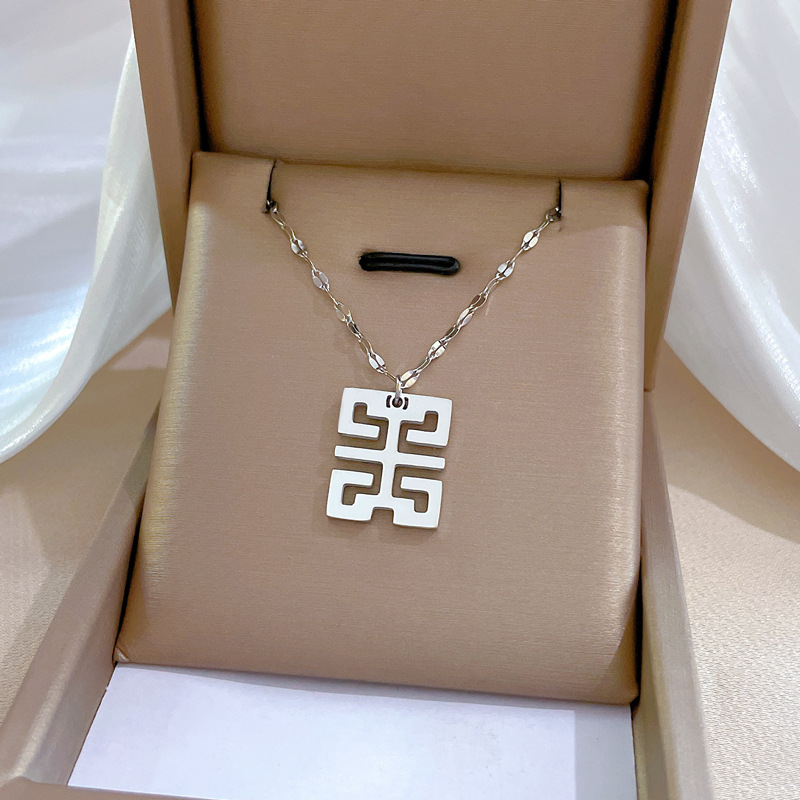 【通体钛钢】炉内真金电镀保色好冷淡项链女ins网红锁骨链配饰品详情26