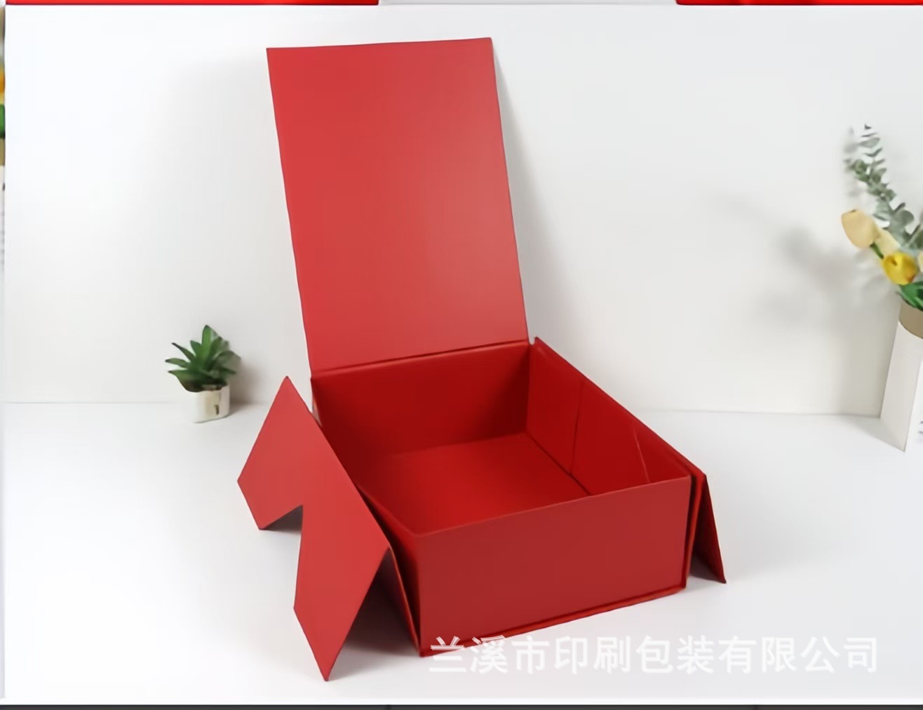Creative one-piece hand-held folding wine box with magnetic flip cover, holiday gift box in stock for wholesale. It can be laid flat or folded pic 9