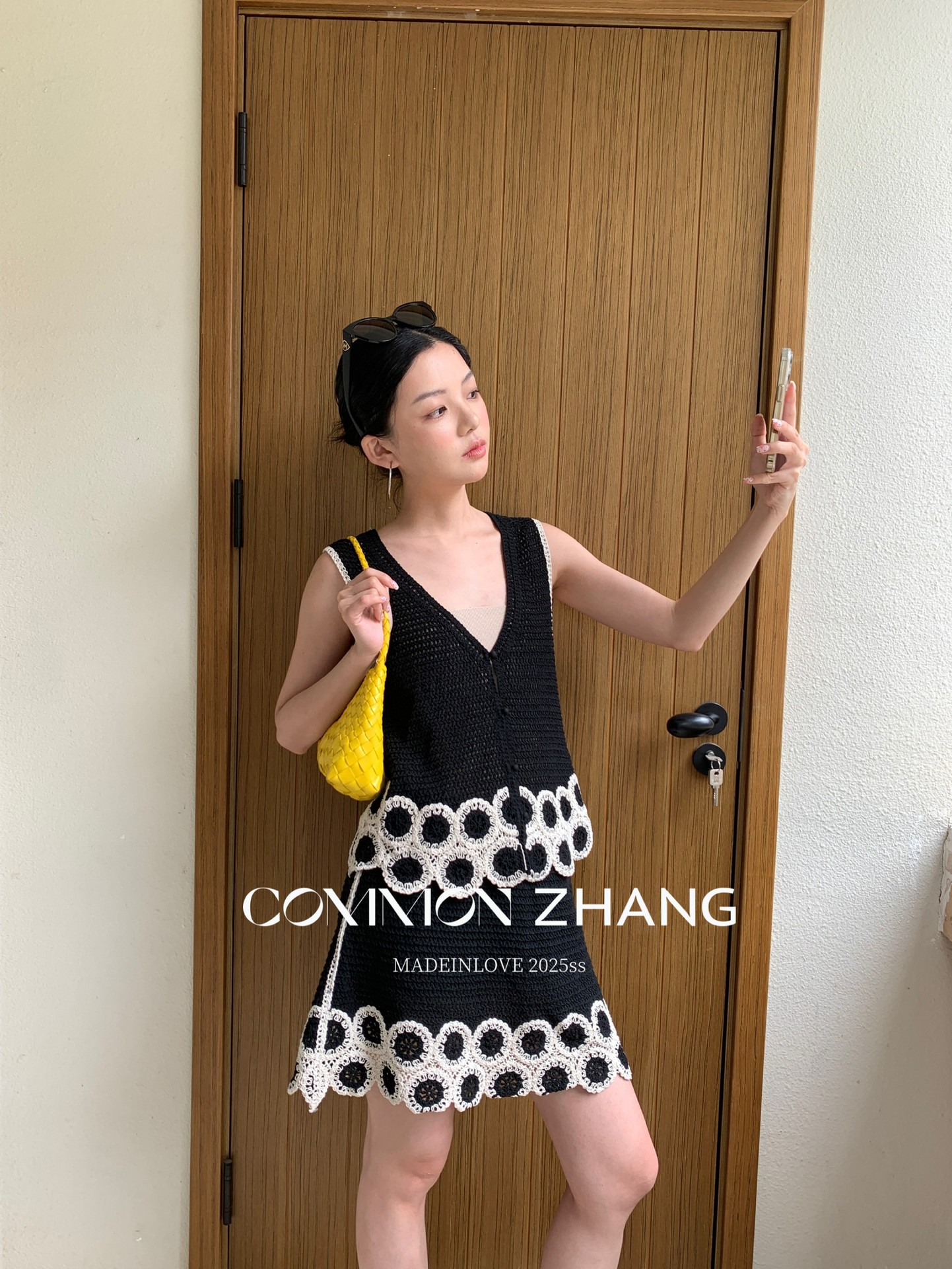 CZ ZHANG Summer French fashion Design sense floral embroidery black versatile low-waisted A-line short skirt B24109 pic 16