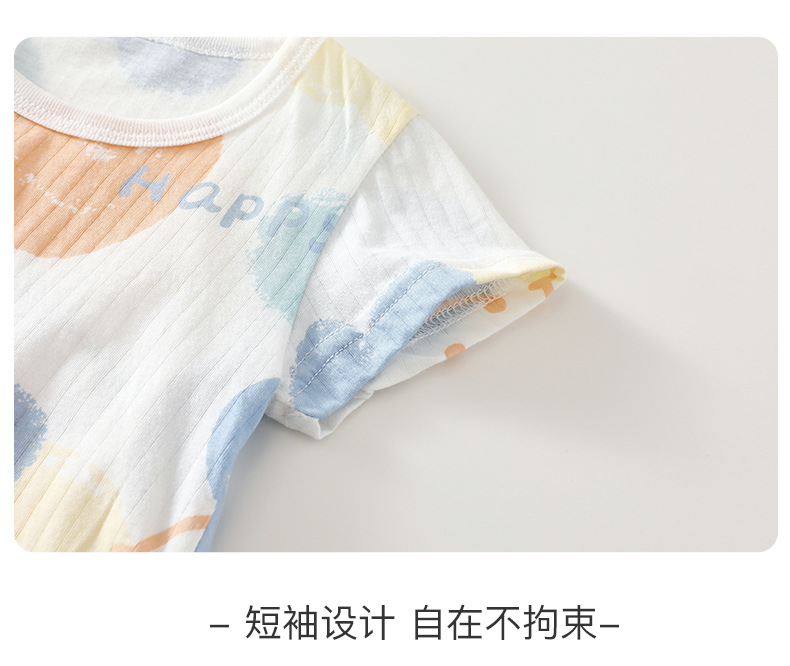 宝宝夏季纯棉短袖男女童薄款T恤婴幼儿透气短袖上衣儿童休闲夏装详情18