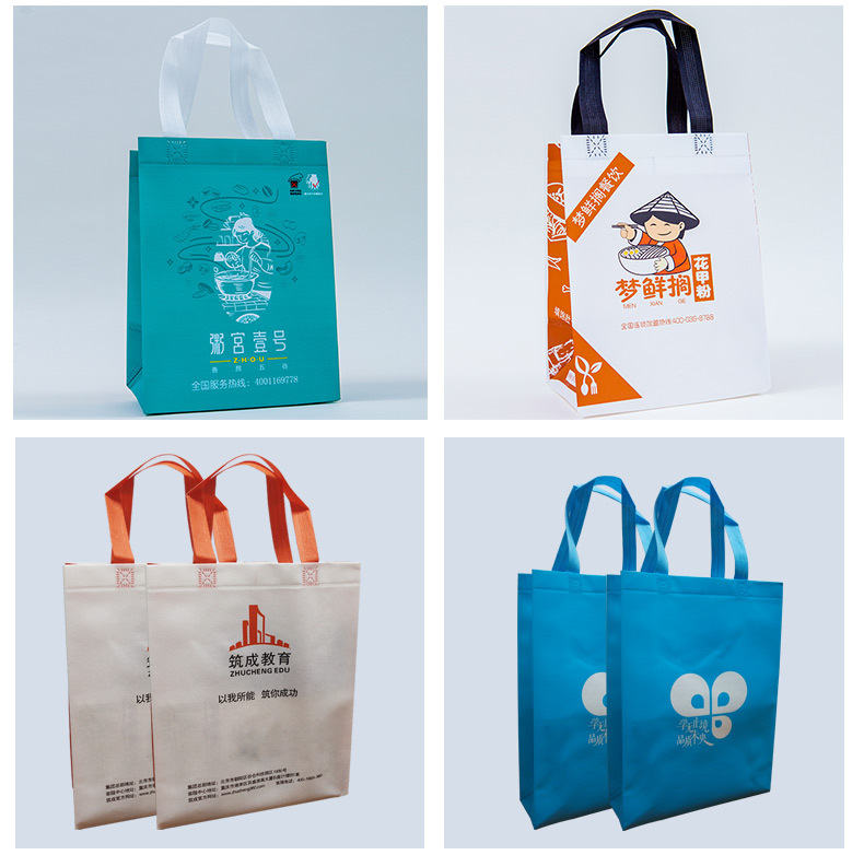 Customized eco-friendly non-woven fabric bags for clothing stores, thickened non-woven fabric handbags with film coating and logo printing pic 6
