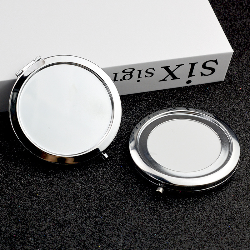 金属镜底 化妆镜 镜子底胚 双面折叠小镜子滴胶公司logo图详情5