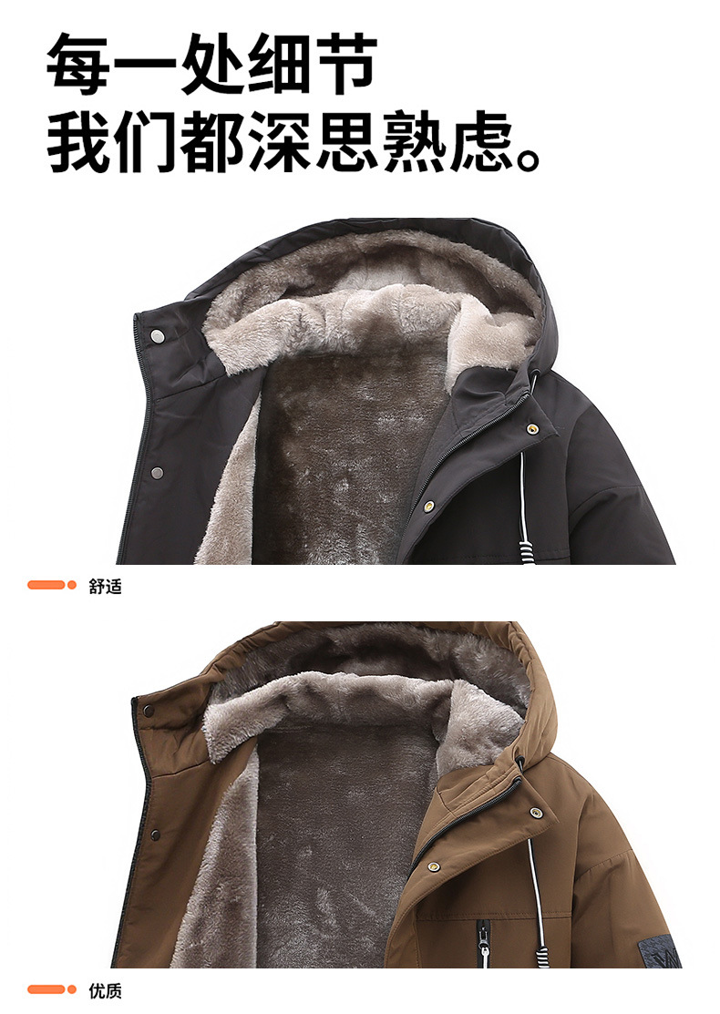 冬季外套男加绒加厚潮牌夹克男连帽宽松保暖棉服袄子青年派克服详情16