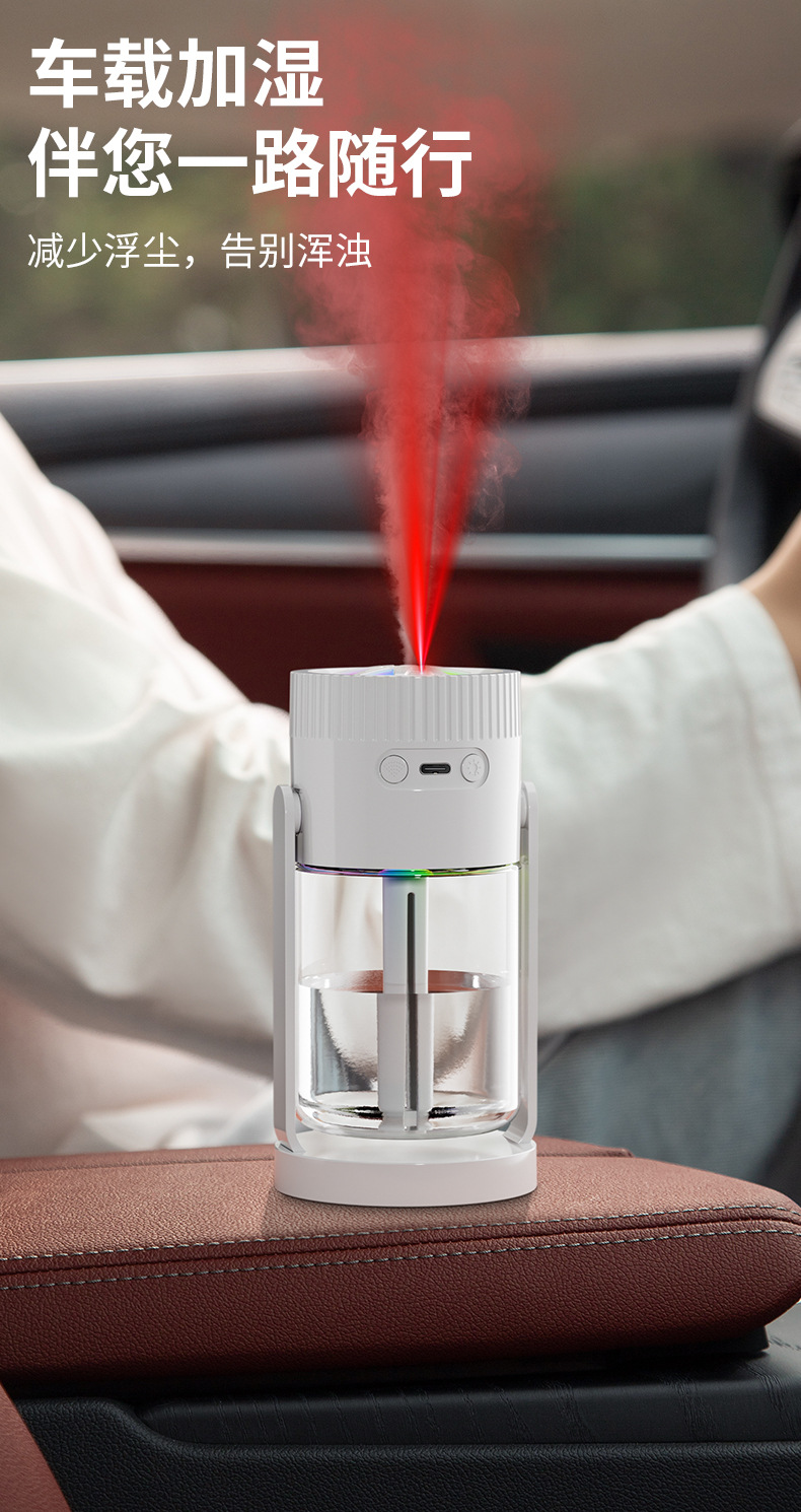 新款满天星摇头加湿器 家用大雾量静音迷你小型车载补水空调加湿详情10