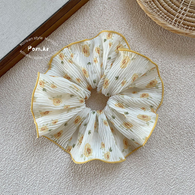 新款韩系碎花温柔大肠发圈少女甜美高弹力马尾头饰后脑勺发圈发饰详情10
