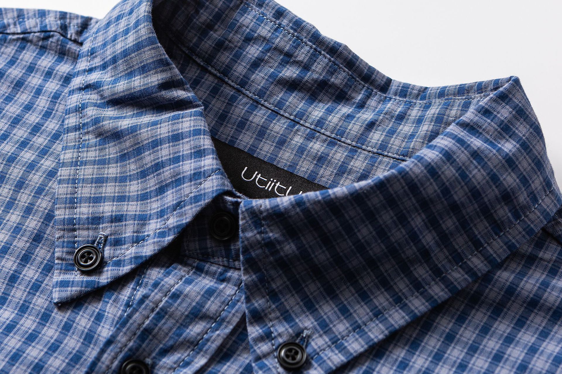 日系春秋复古细格子质感长袖衬衫男女宽松休闲百搭格纹衬衣详情6