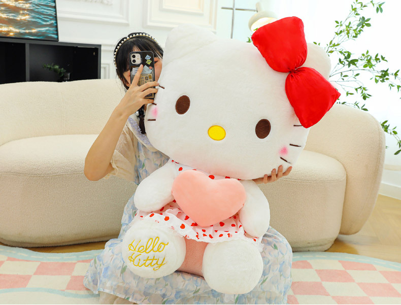 New heart-hugging KT cat doll, gauze dress, hellokitty plush toy, Hello Kitty birthday gift wholesale pic 17