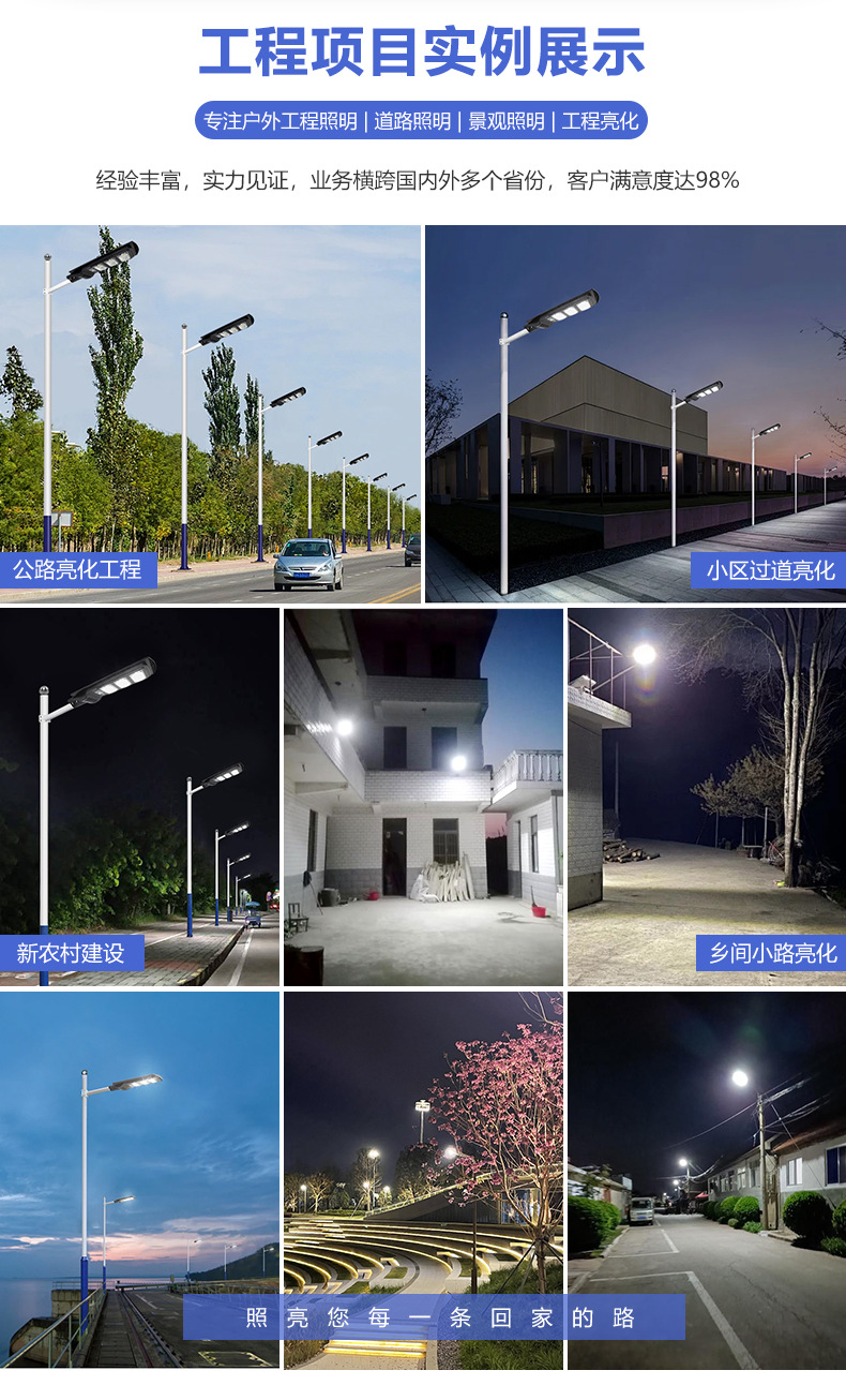 Wholesale solar street lamps from manufacturers, cross-border integrated outdoor garden lamps, and human-sensing solar street lamps pic 6