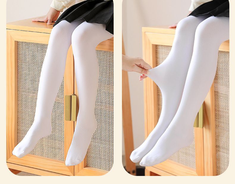 批发儿童舞蹈袜秋冬连裤袜加绒加厚女童跳舞龙爪毛白色芭蕾舞蹈袜详情24