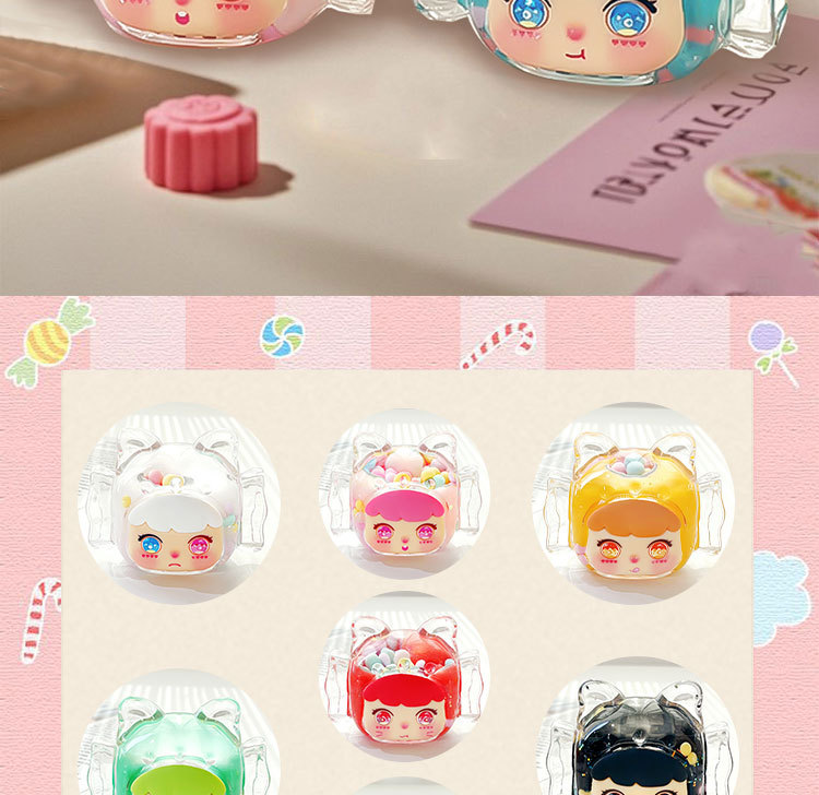 【现货工厂】亚克力原创糖果女孩多色入油流沙摆件办公室桌面装饰详情3