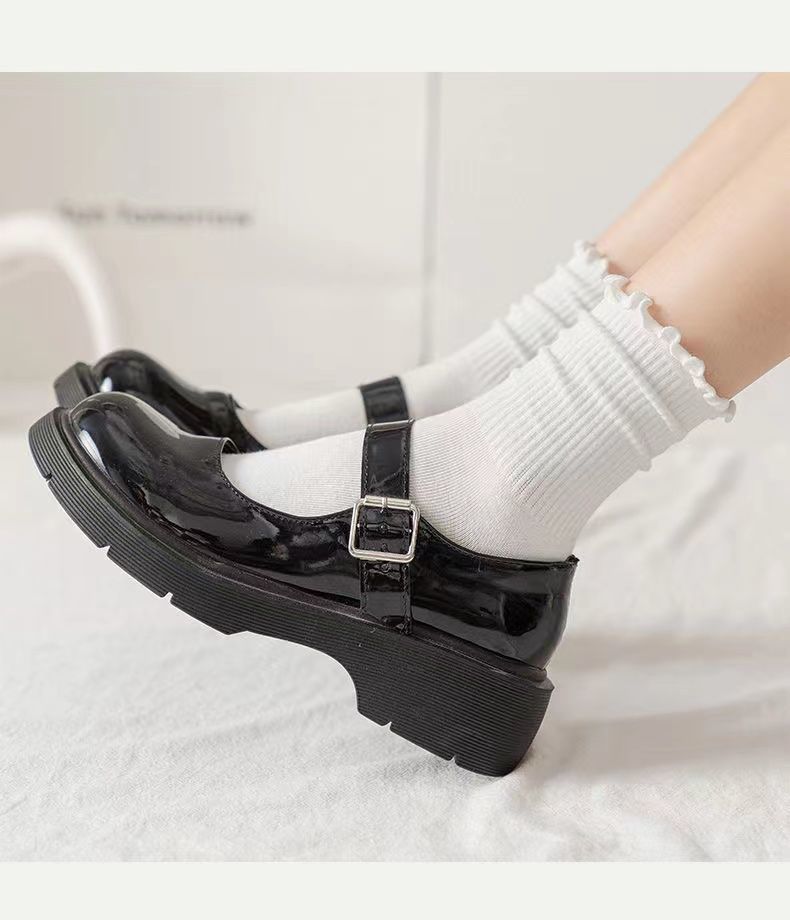 Summer Korean mid-calf socks for women, white lace jk socks, spring and autumn black ear-trimmed long calf socks, Japanese style ins trendy socks pic 9