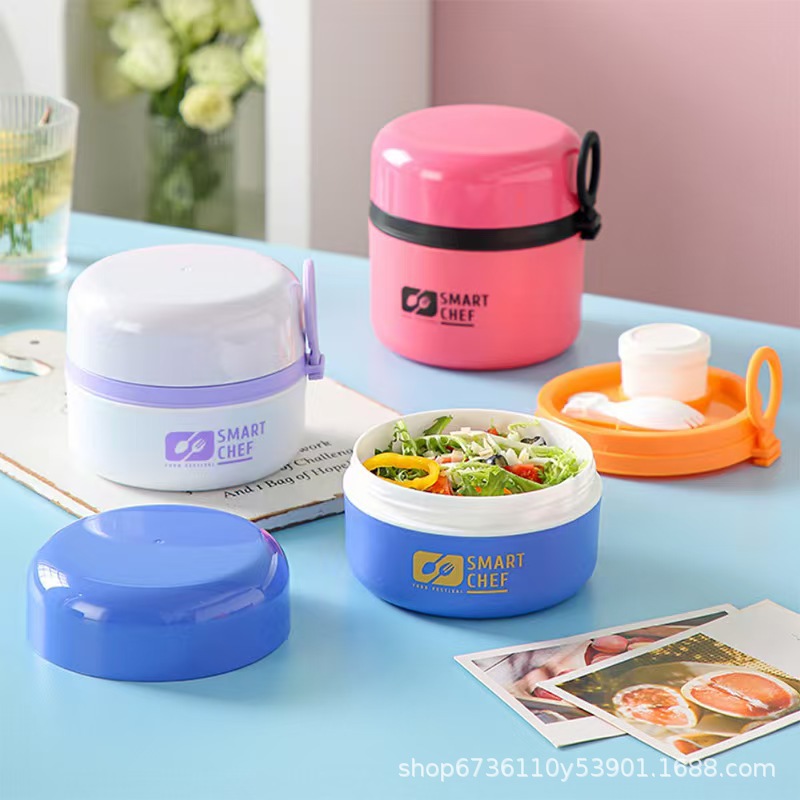 304 stainless steel insulated lunch box, bento box with tableware, portable hand-held light food, office worker soup cup, breakfast cup pic 4