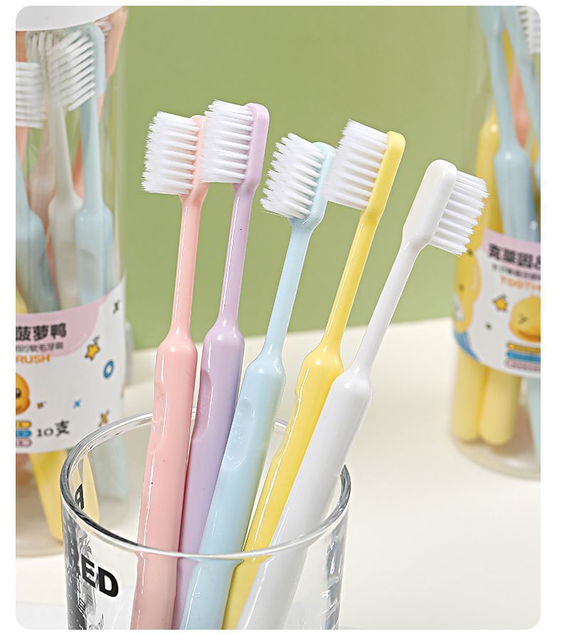 Soft-bristled toothbrush, fine-bristled gum protection, teeth cleaning, student, adult, home, family set, square hole, sensitive for both men and women pic 13