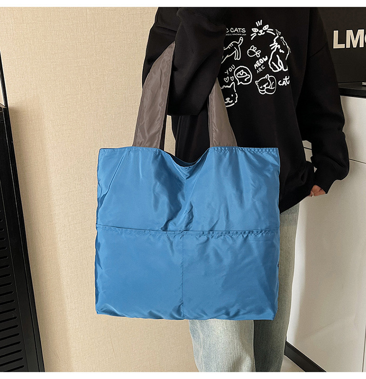 日系云朵包可折叠便携单肩手提收纳袋子大容量拉链超市买菜包防水详情19