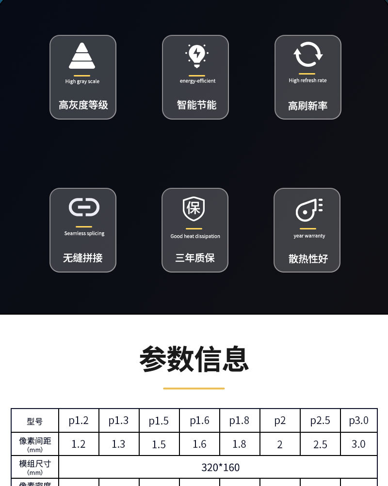 强力巨彩室内LED显示屏P1.8展厅宴会厅无缝拼接led电子大屏慕定制详情2