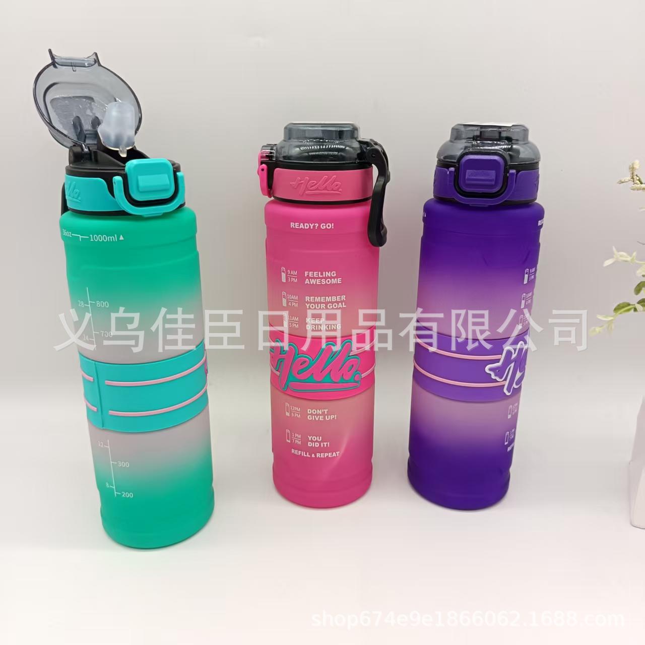 Foreign trade wholesale, high appearance level, space cup, sports water bottle, dopamine, cute, large capacity straw, mouth, bouncing lid, portable pic 1