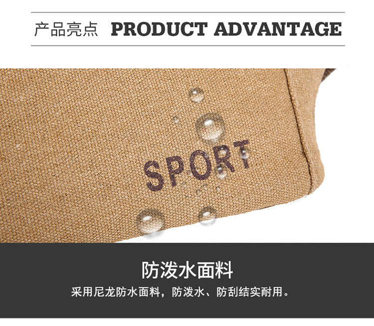 男士帆布手机腰包透气户外运动登山胸包工地干活摆摊男士手机包详情7