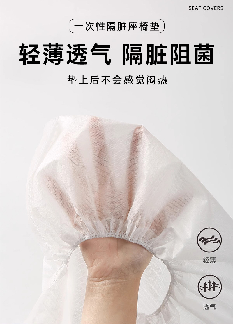 一次性座椅套高铁火车飞机无纺布座位套隔脏动车大巴座垫套保护罩详情7