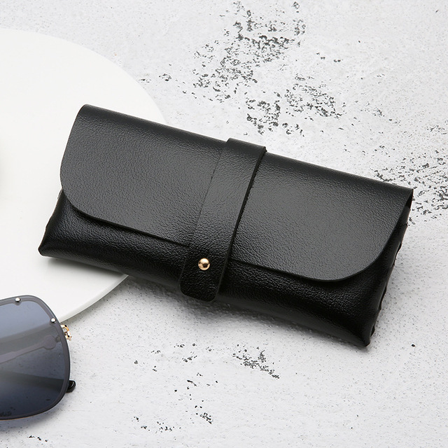 New PU leather soft-padded GM glasses case, fashionable and portable sunglasses case, buckle box, wholesale in stock, cross-border pic 9