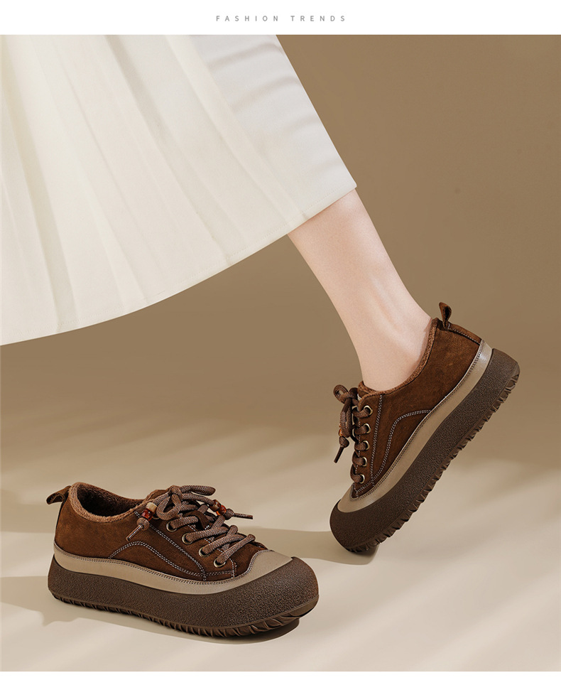 真皮厚底加绒休闲运动女鞋2025秋冬新款板鞋时尚百搭鞋子女款详情11